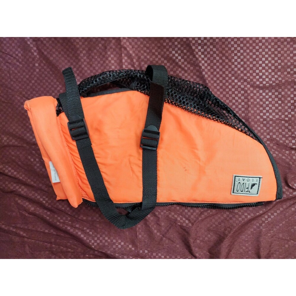 Fido Float Safety Swim Vest -  Dog Pet Size SMALL  Orange Dog Life Jacket